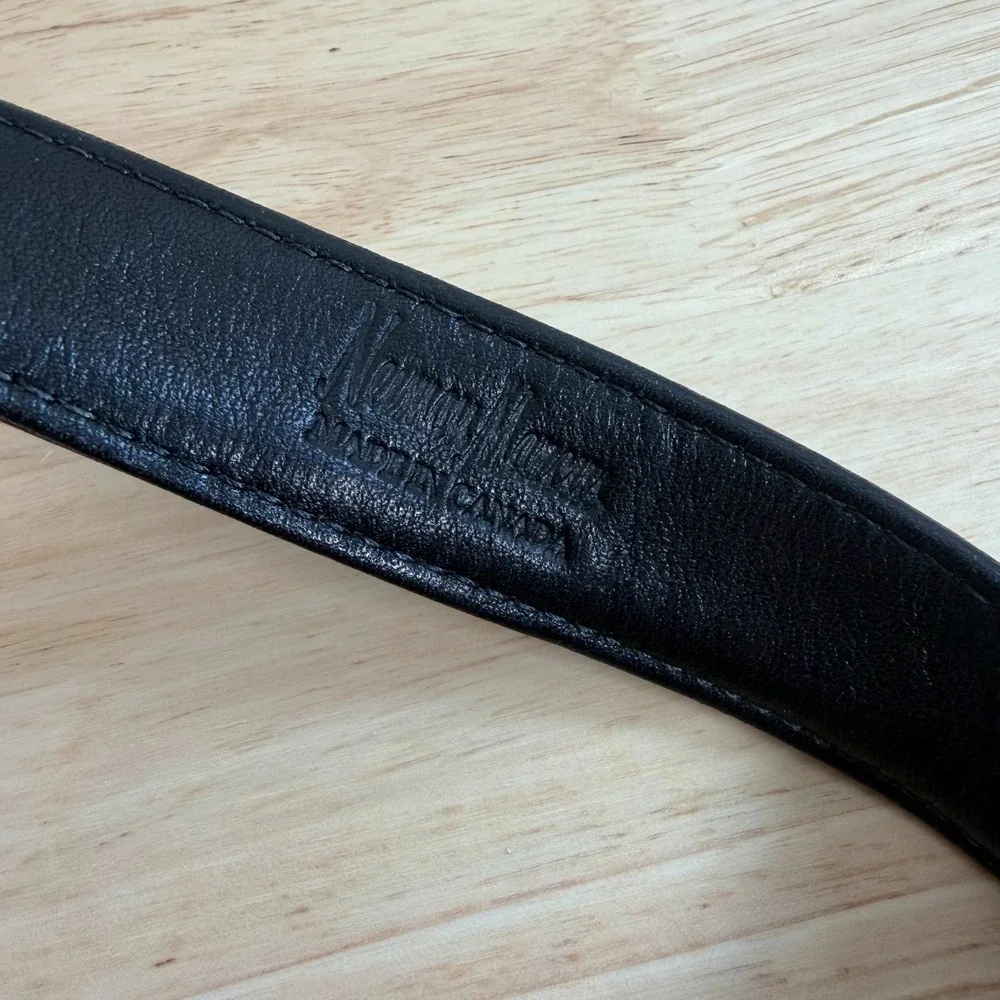 Vintage Neiman Marcus Black Faux Leather Zipper Festival Waist Belt Bag Concert